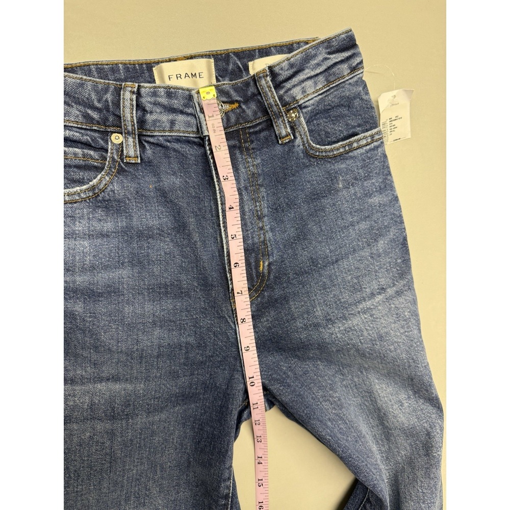 FRAME The Wide Straight Leg Jeans Blue Denim Ankle Length Sz 24 NWT $268 - Picture 5 of 16